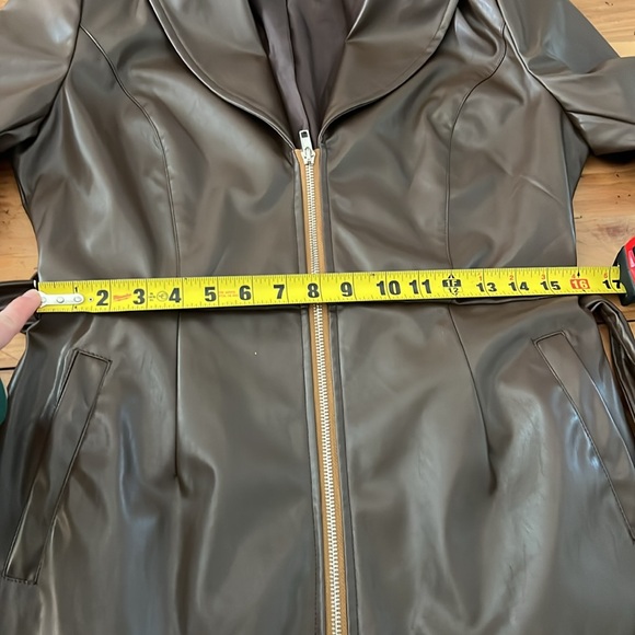 Brown Faux Lether Jacket by egreis size M - Picture 8 of 17